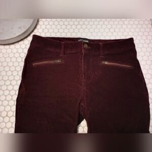 Express Maroon zippered straight leg pants